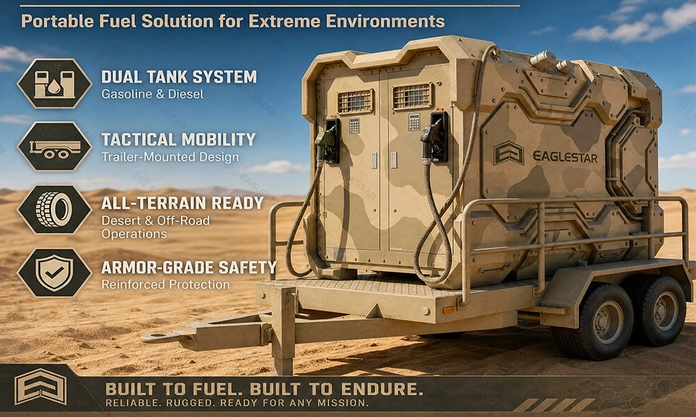 Eaglestar Skid-Mounted Mobile Fuel Station with Trailer Eaglestar Skid-Mounted Mobile Fuel Station with Trailer
